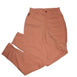 Escada Womens Pants 36 Peach Pink Straight Fit Crop Ankle Stretch Denim Jeans